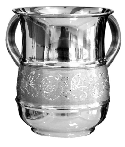 Stainless Steel Wash Cup - Silver Pomegranate