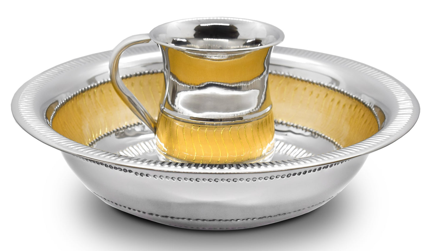 Wash cup Set Stainless Steel With Gold Design