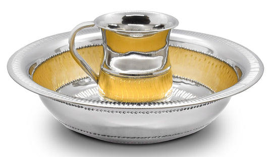 Wash cup Set Stainless Steel With Gold Design