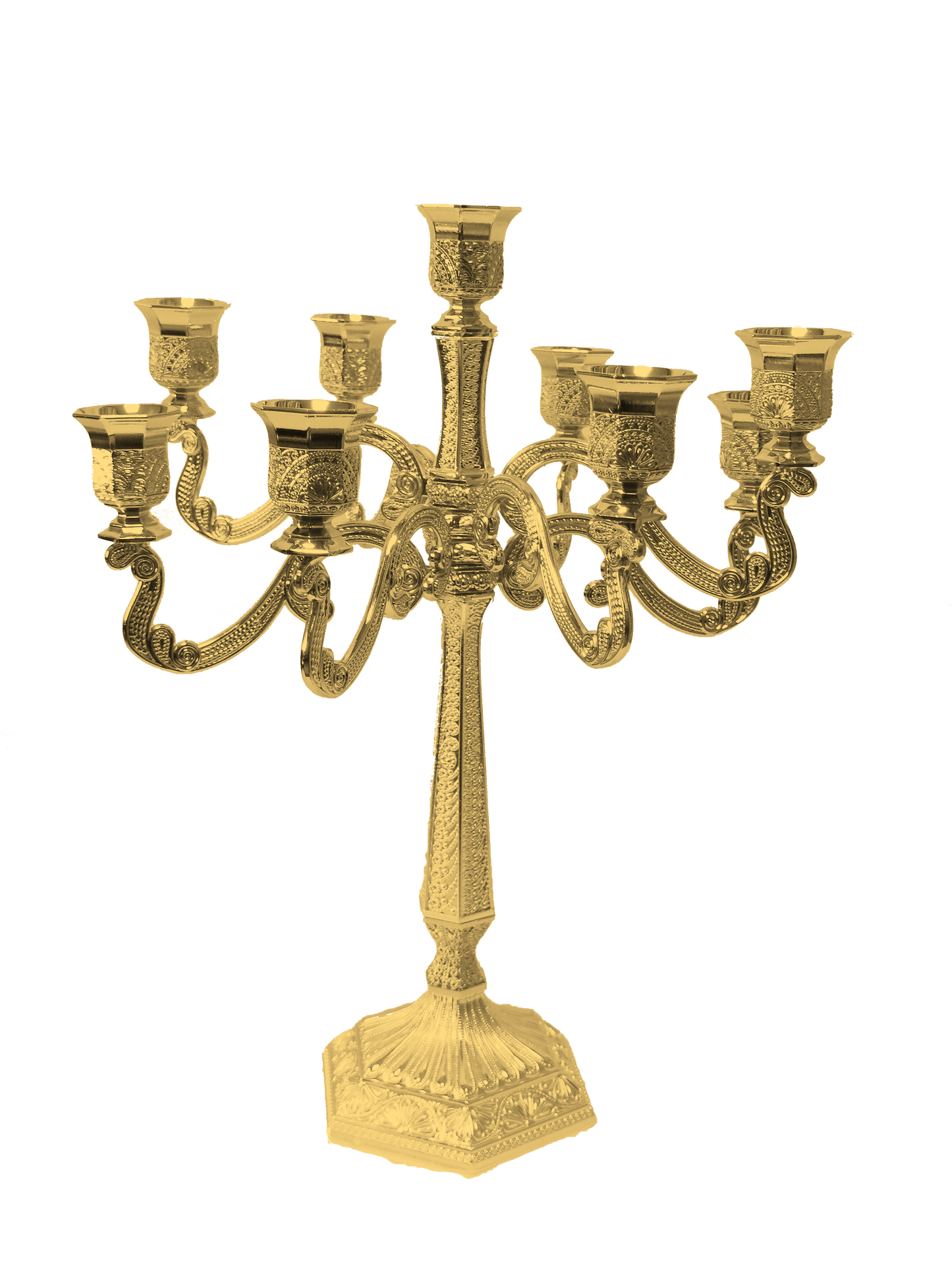 Gold Filigree Candelabra 9 Light 17"