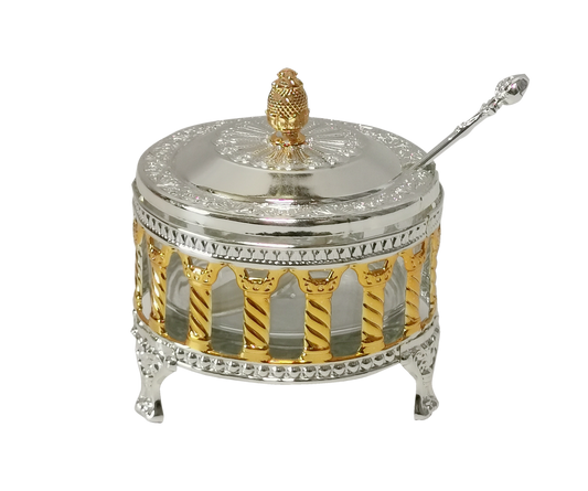 Silver and Gold plated Honey dish Royal palace design