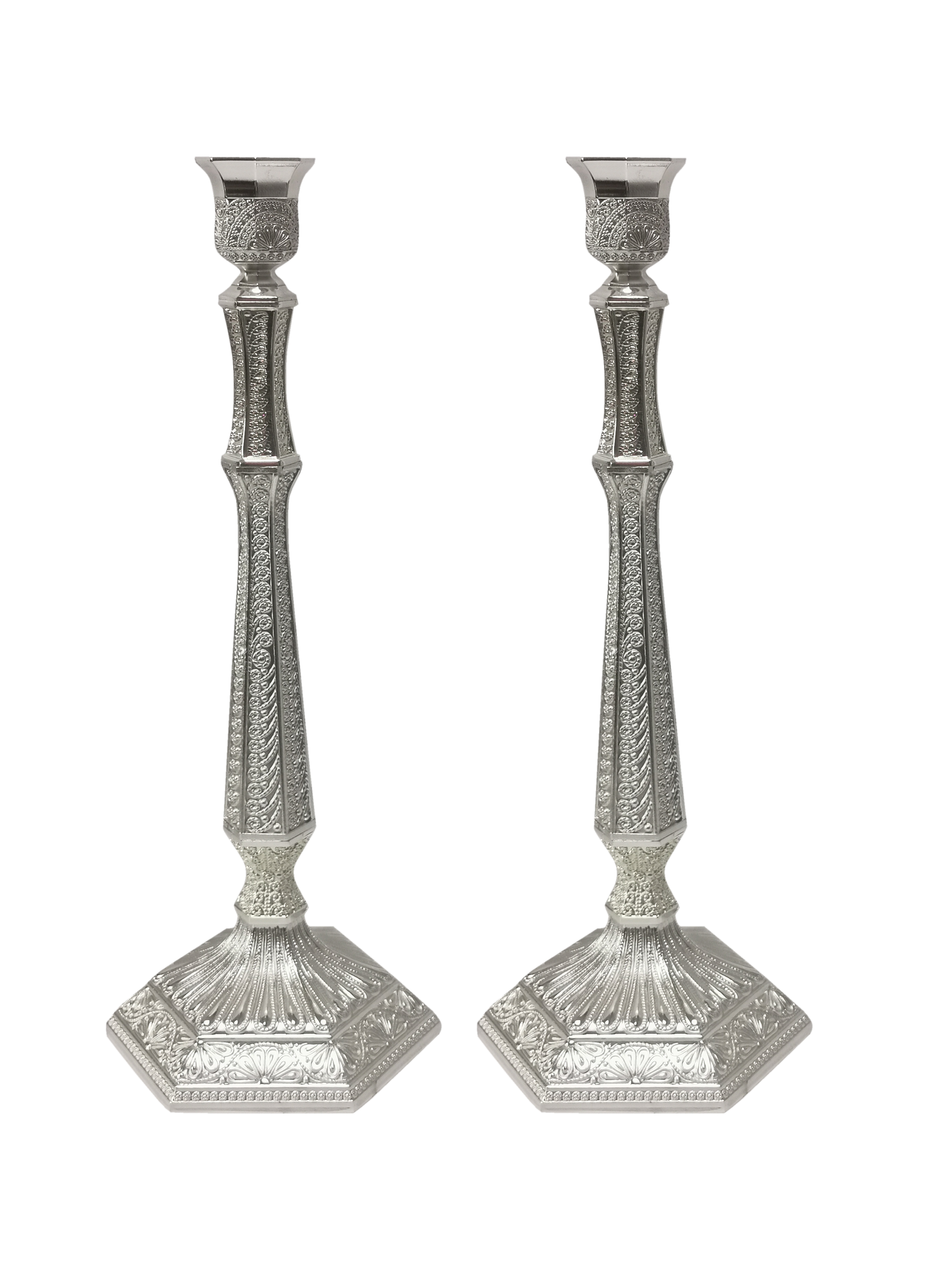 Large Candlesticks 15" Filigree Design