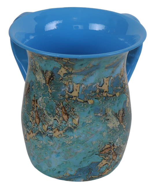Blue and Beige Marble Washing Cup