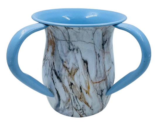 Washing Cup blue-Beige Marble