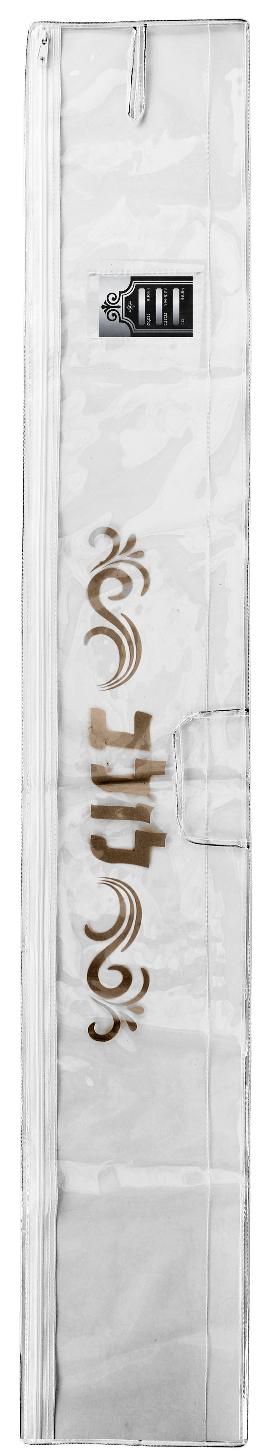 Clear Plastic Lulav Holder Gold Design  47" w x 7.5 h