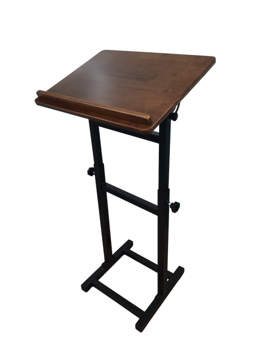 Assembled Wooden Book Stand /Shtender Walnut color Oak - Adjustable Height up to 43"