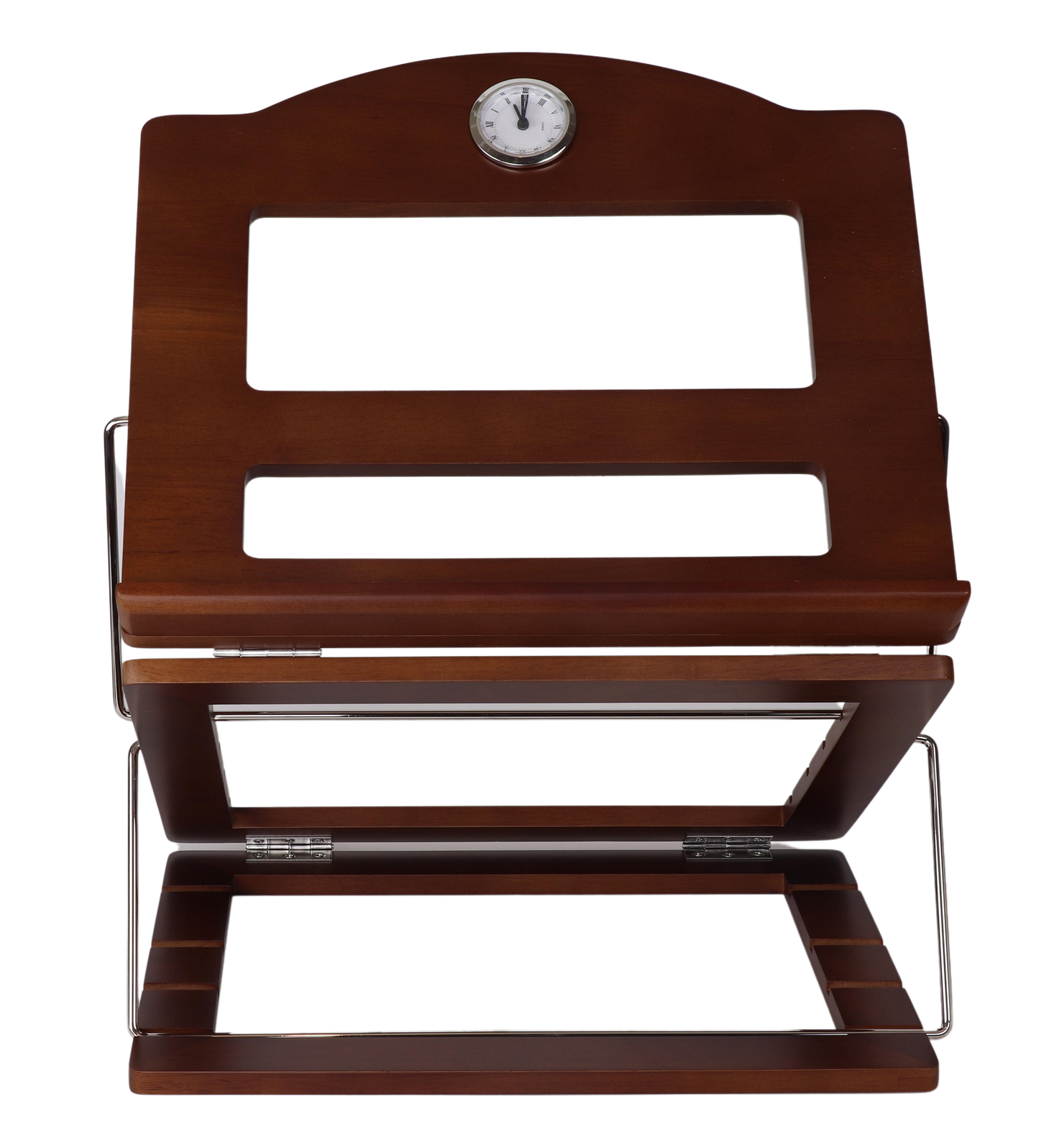 Oak Wood Table Top Shtender with clock - adjustable height
