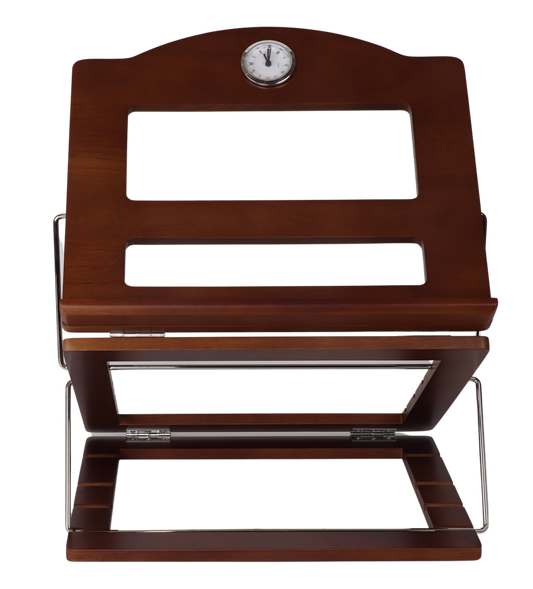 Oak Wood Table Top Shtender with clock - adjustable height