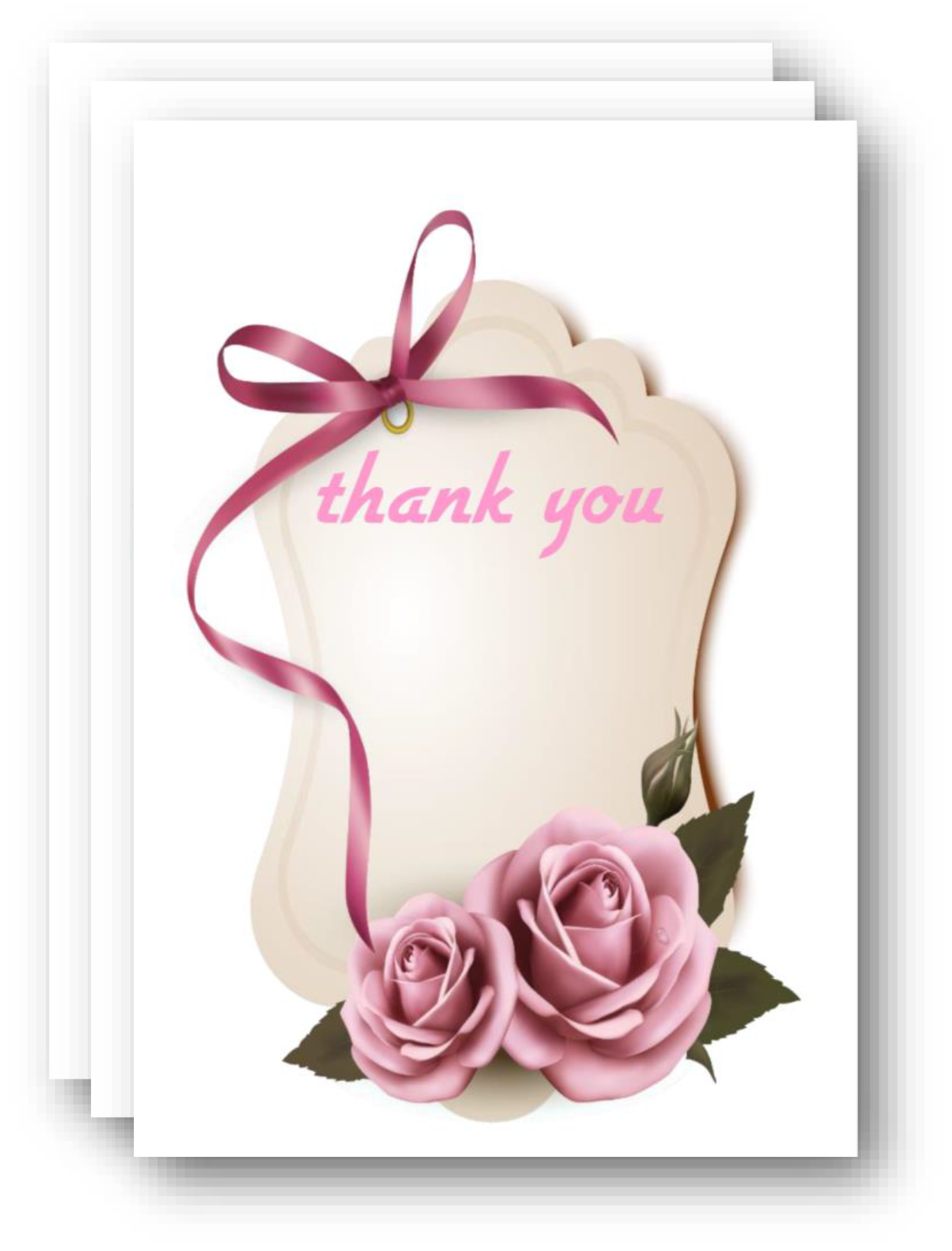 5 Thank You Cards 4.5"x3"
