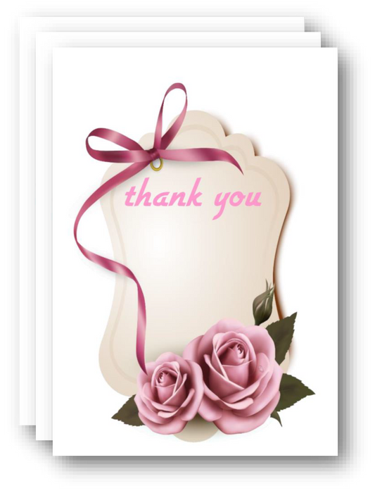 5 Thank You Cards 4.5"x3"