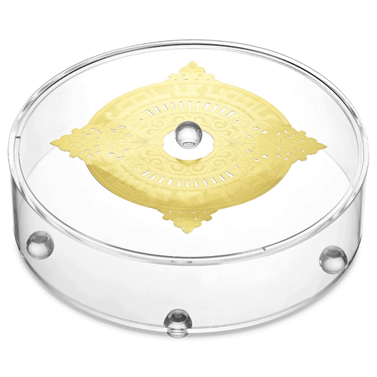 Acrylic Matzah Box With Gold Plate. Round Legs 12.6" W x 4" H