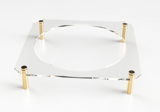 Acrylic Seder Plate Stand Gold Standoffs 16X16" X3"