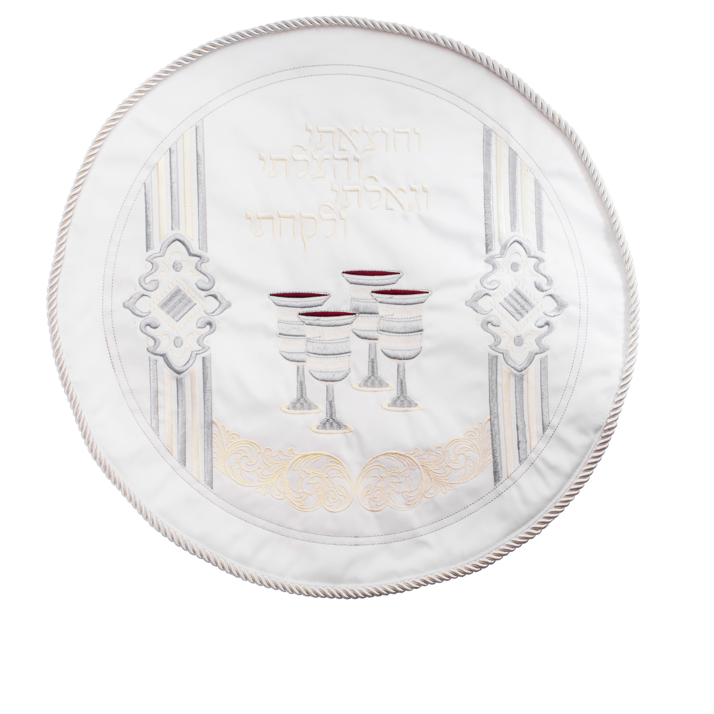 Round Matzah Cover Small Size 1 Pocket 13" With Hard Plastic
