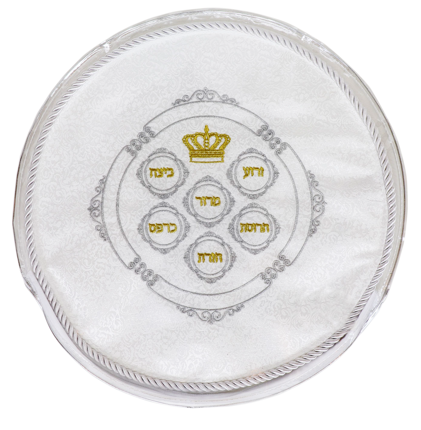 Matzah Cover Brocade  with Hard Plastic 13"