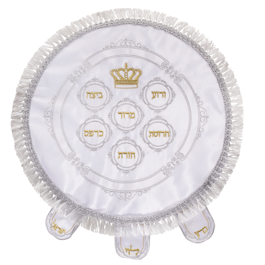 Matzah Cover Brocade 3 Pockets with Hard Plastic 18"