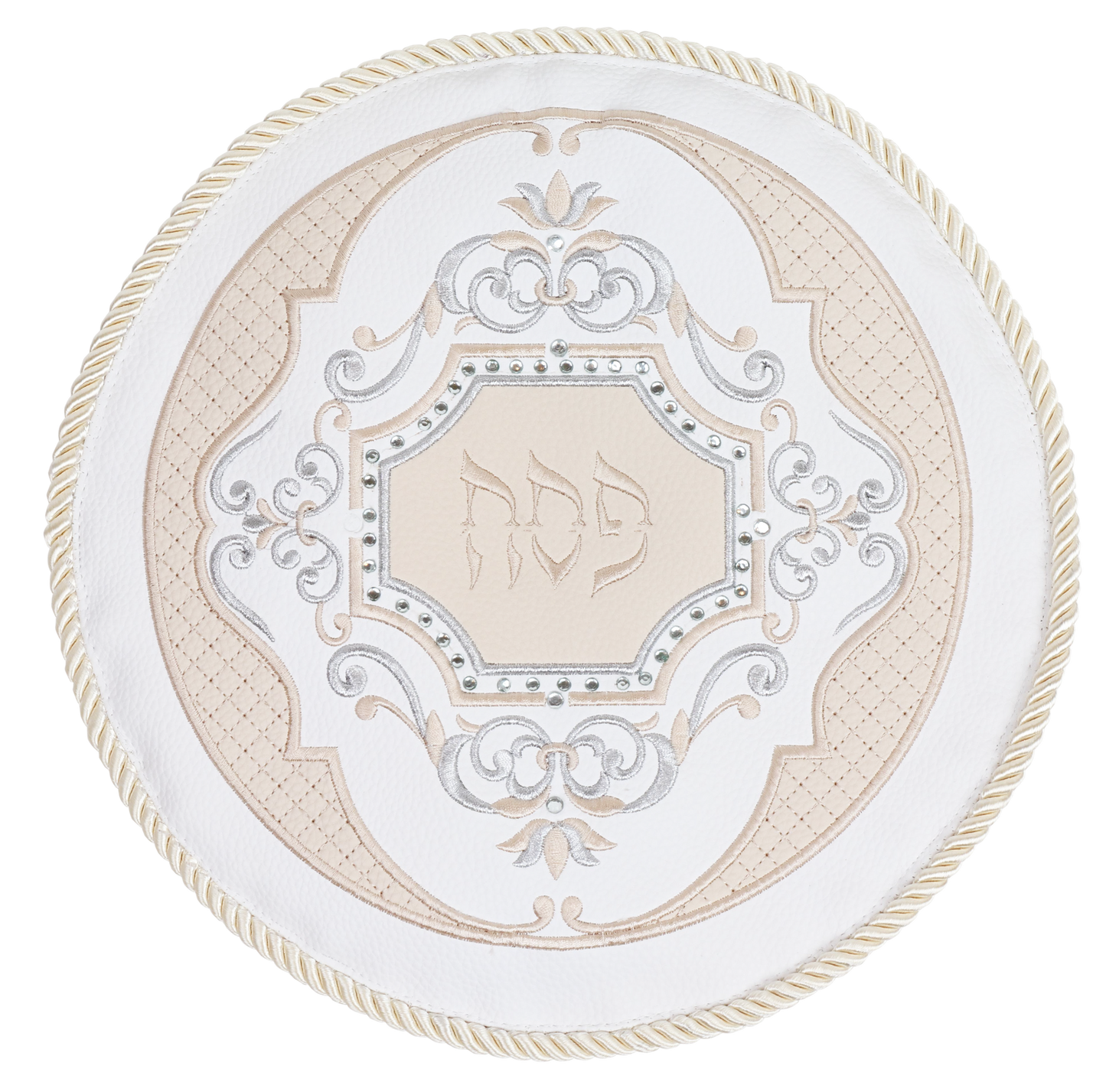 Leather Look With Crystal Matzah Cover With 1 pocket & Hard Plastic 12"