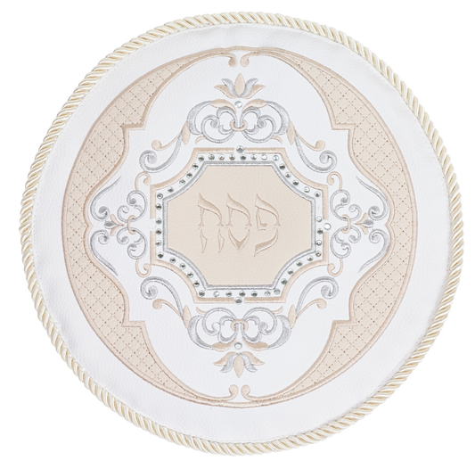 Leather Look With Crystal Matzah Cover With 1 pocket & Hard Plastic 12"