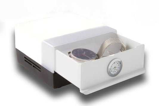 Shabled Shabbos lamp Led Black/White body, with clock