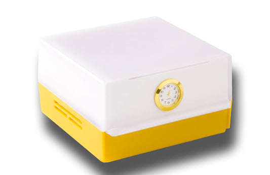 Shabled Shabbos lamp Led, Nugget Gold/White body, gold clock,