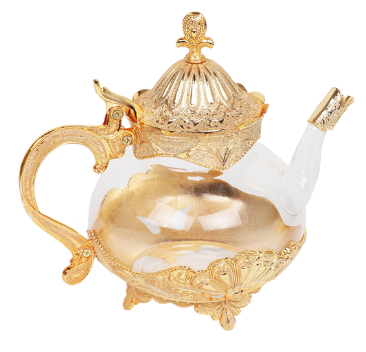 Gold & Glass Teapot 8"