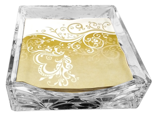Flat Napkin Holder Crystal 7x7"