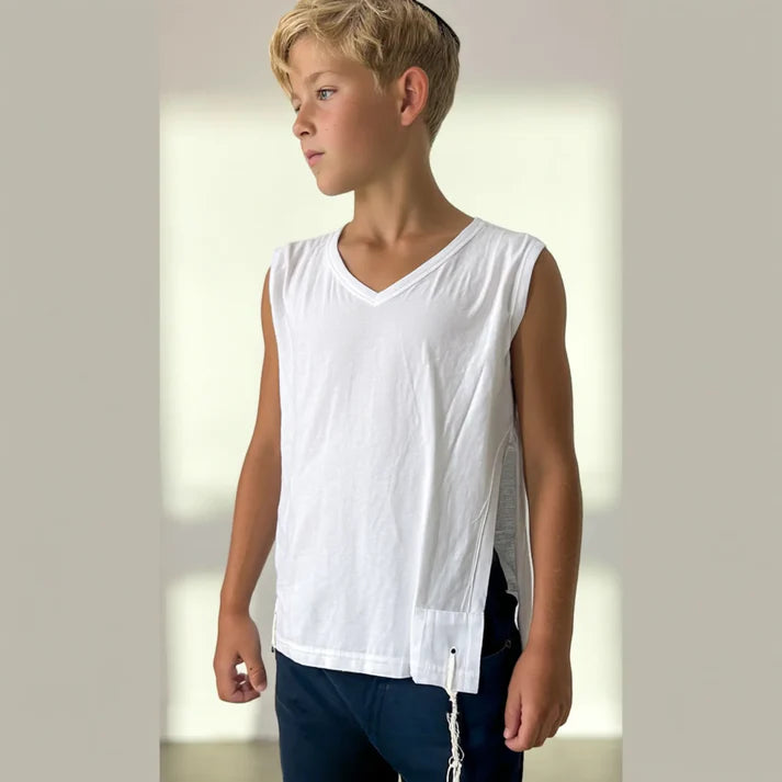 Kids Cotton Tzitzit T-Shirt Vest | Ashkenazi, Sephardi & Chabad (Scroll down for sizes)