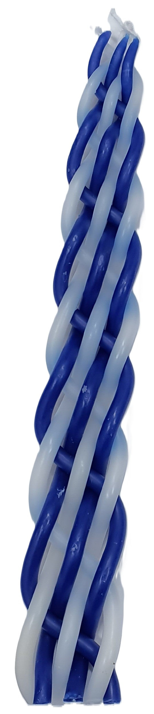 Wax Havdalah Candle Blue & White  11.5"