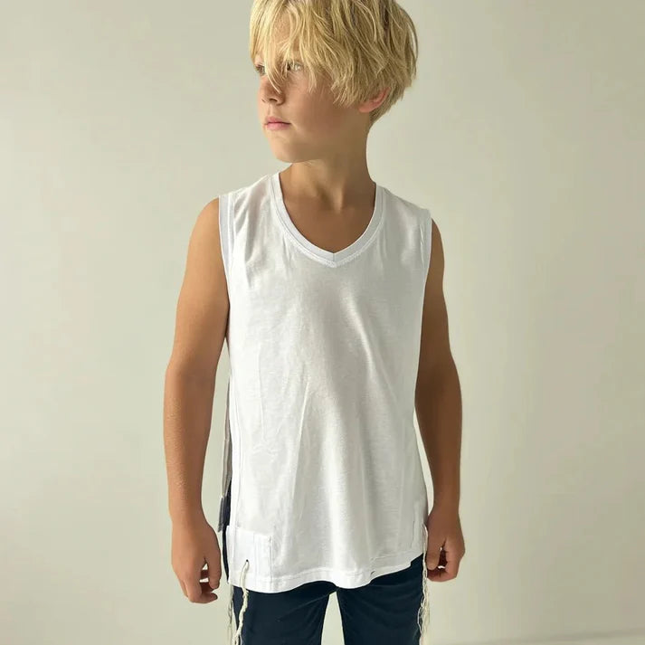 Kids Cotton Tzitzit T-Shirt Vest | Ashkenazi, Sephardi & Chabad (Scroll down for sizes)