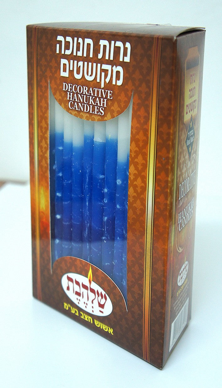 Chanukah Candles Dripless Blue & White 44 per box