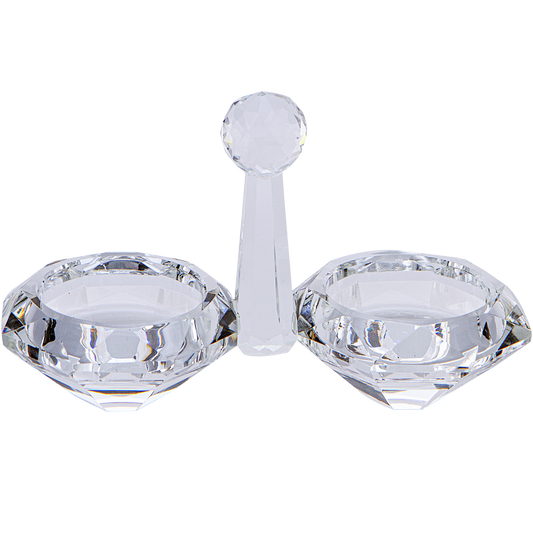 Crystal Salt & Pepper Stand 4x5"