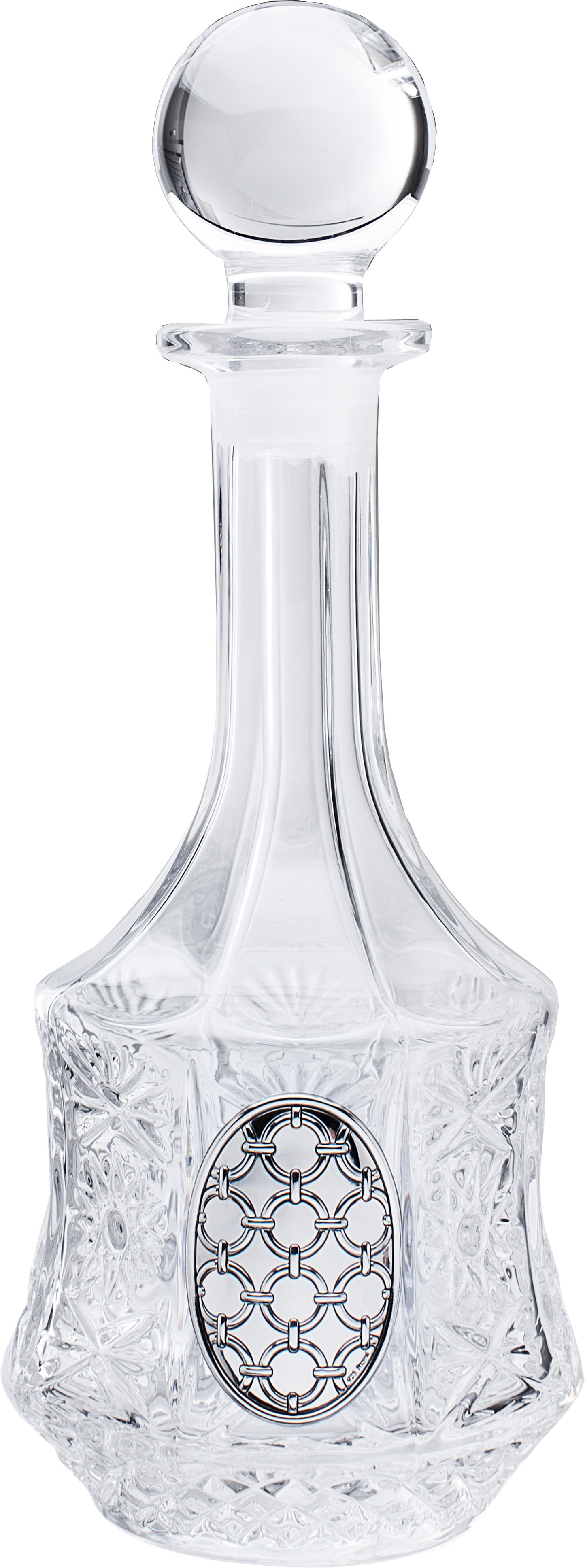 Round Crystal L'chaim Bottle - with Silver