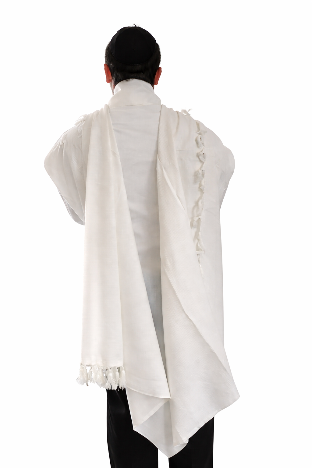 Hatallit Non Slip 100% Wool White Tallit