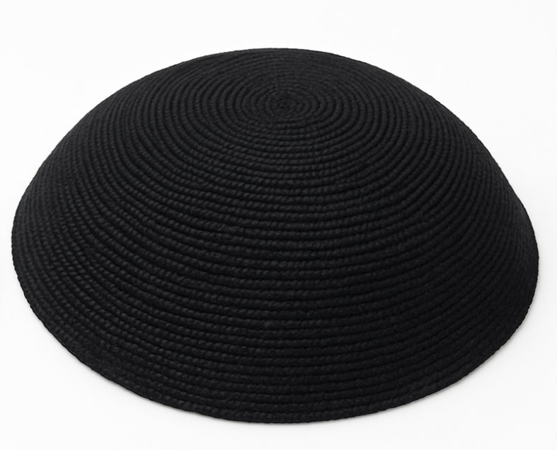 DMC Black Kippah 15 CM