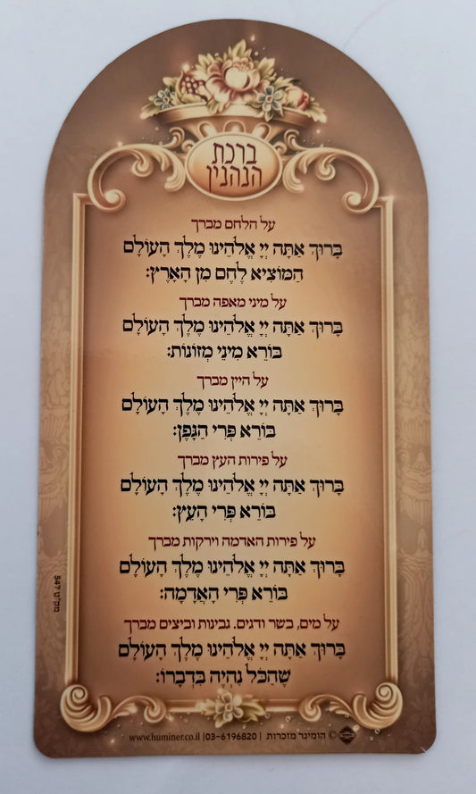 Magnet Seder Birchas HaNehenin 5.x3.5"