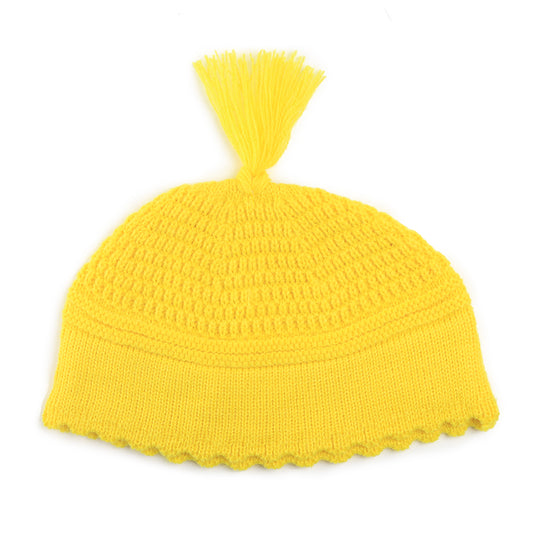 Yerushalmi Kippah Yellow Medium