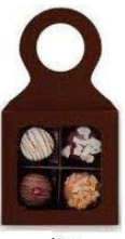 Brawn Folding box for pralines to hang on Wine bottle 6 PP