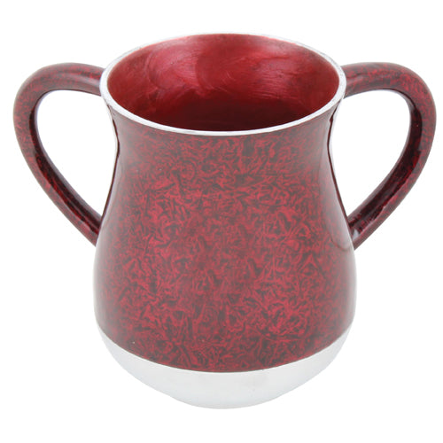 Aluminum Unbreakable Washing Cup 13.5 Cm-Marble Red