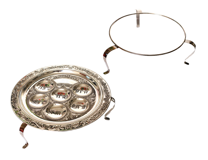 Seder Plate Stand Stainless Steel 14"W x 5"H 6 per pack x1188