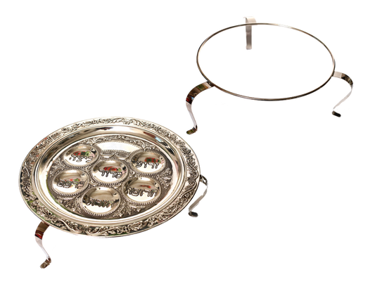 Seder Plate Stand Stainless Steel 14"W x 5"H 6 per pack x1188