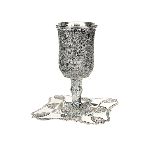 Kiddush Cup With Leg  Filigree