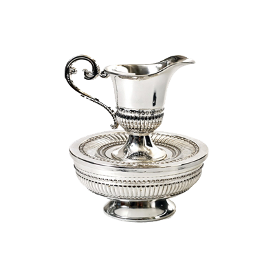 Mayim Achronim Beaded Design Silver Plate 5.5x5.5 "