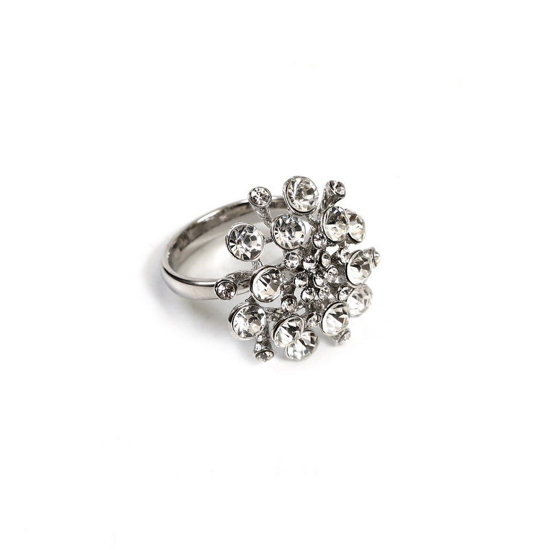 Set of 6 Napkin rings Nickel bouquet