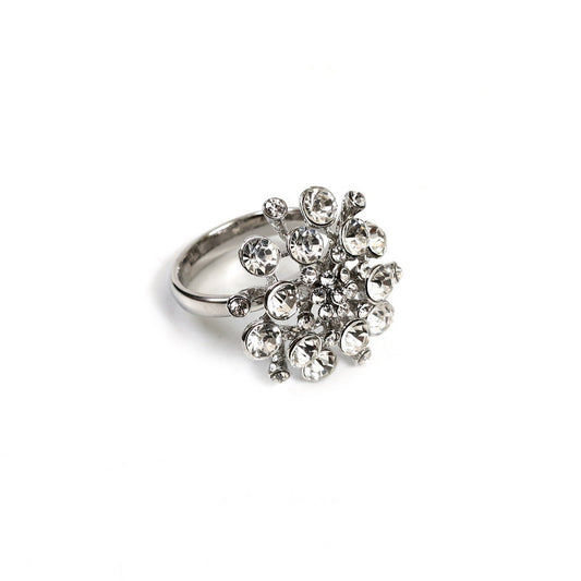 Set of 6 Napkin rings Nickel bouquet