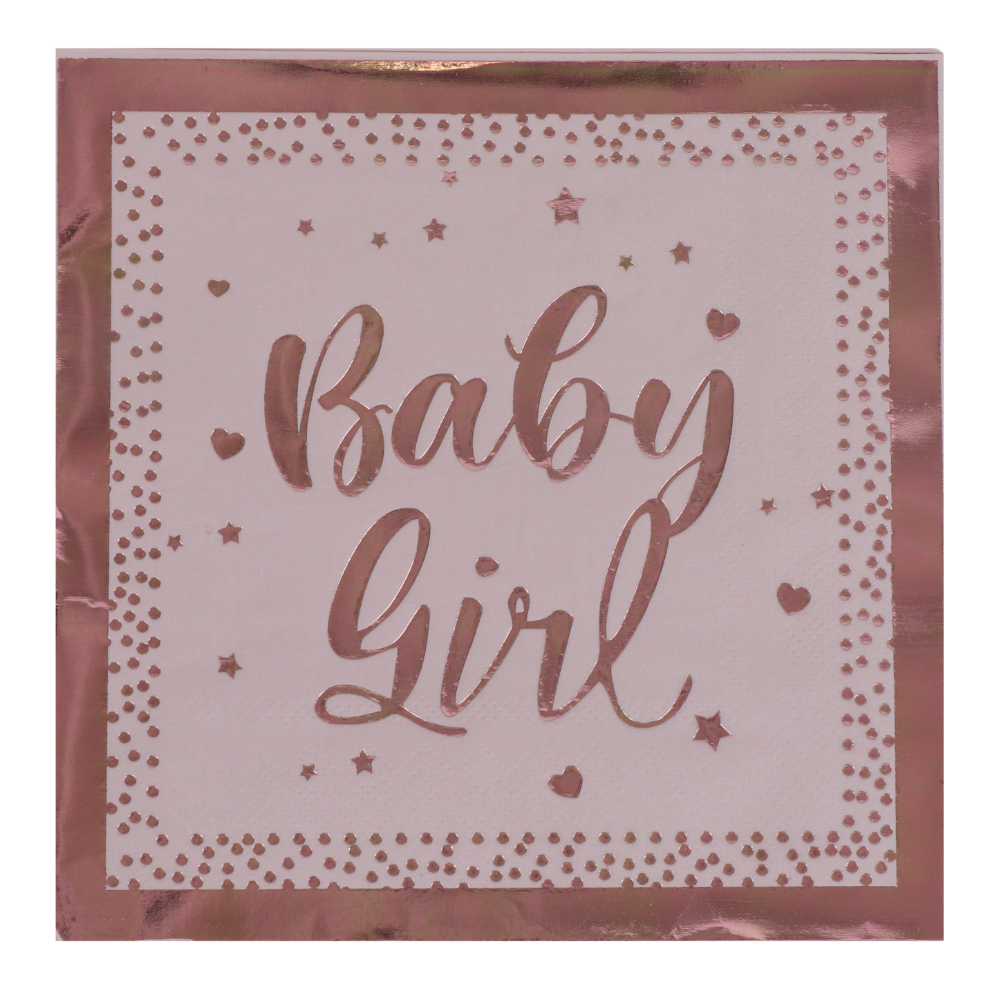 20 Metallic Pink Napkins "It’s a Girl"