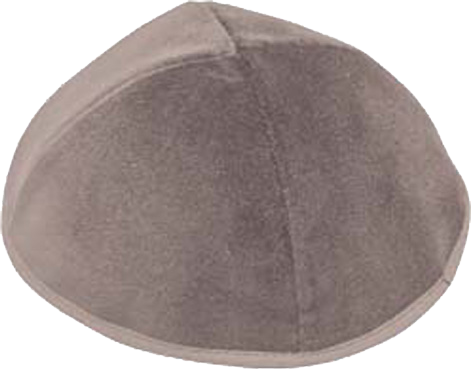 4 Part Grey Yarmulke  With Rim Size  3