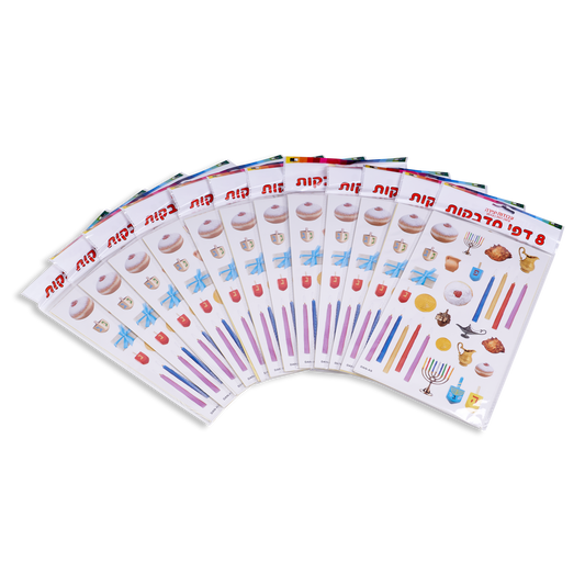 8 sheets of Chanukkah Stickers 6x9.5"
