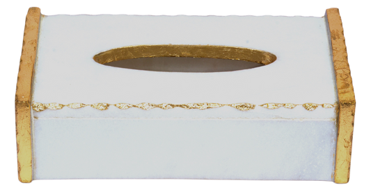 White Marble Tissue box with gold foiling