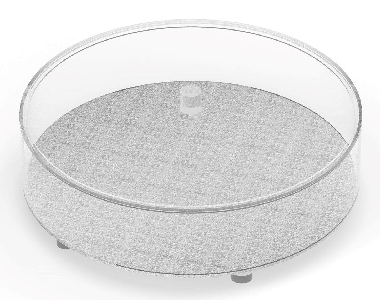 Acrylic Matzoh Box Silver Textured Design