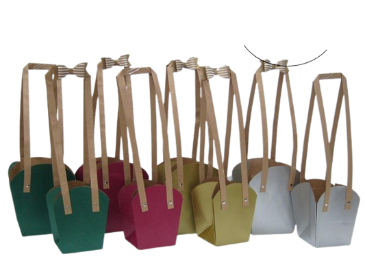 Cardboard bag with Long handles - Green