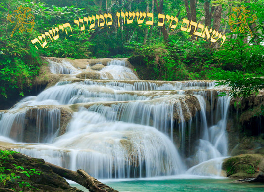 Sukkah Sign - Ushavtem Mayim Laminated 24X19"